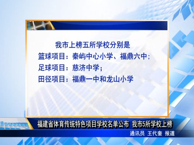 福建省體育傳統(tǒng)特色項目學(xué)校名單公布 我市5所學(xué)校上榜